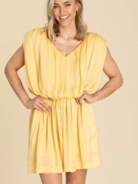 Gold Satin Pleated Dress Medium Filly Flair Boutique Easel